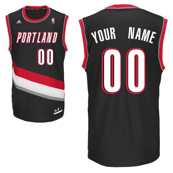 Men Adidas Portland Trail Blazers Custom Replica Road Black NBA Jersey->customized nba jersey->Custom Jersey
